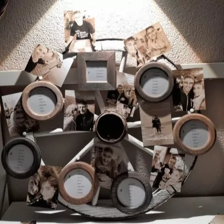 Selbstgemachte Fotodeko für die Hochzeit